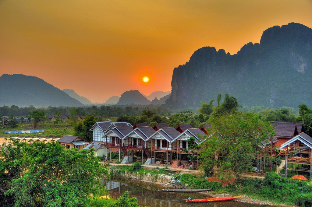 Laos – solnedgang – rejser