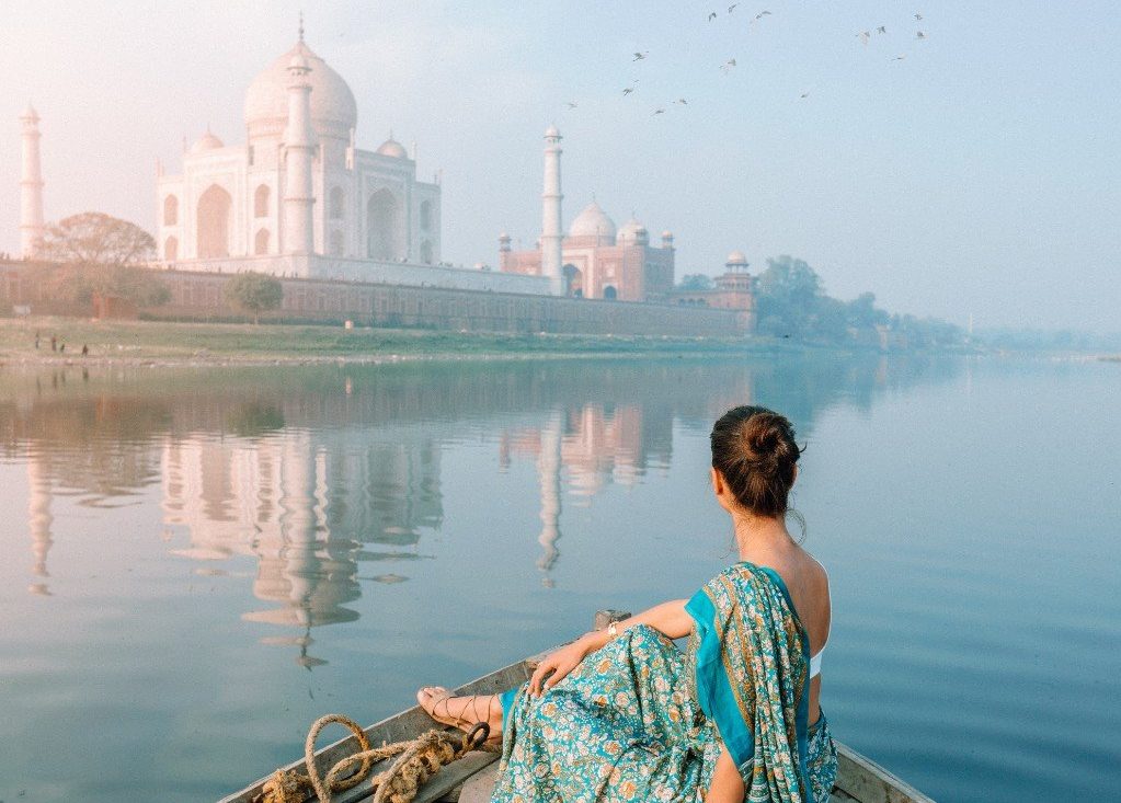 Taj Mahal-indien-kvinde